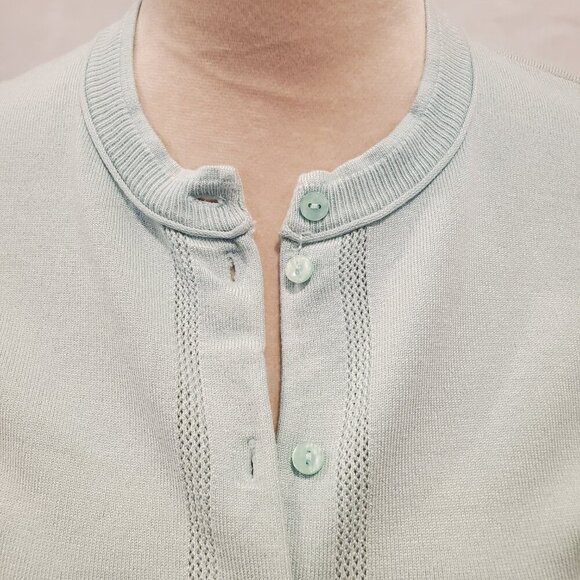 ELLEN TRACY SZ S Light Mint Green Button Front Soft Classic Cardigan Sweater - Picture 4 of 8